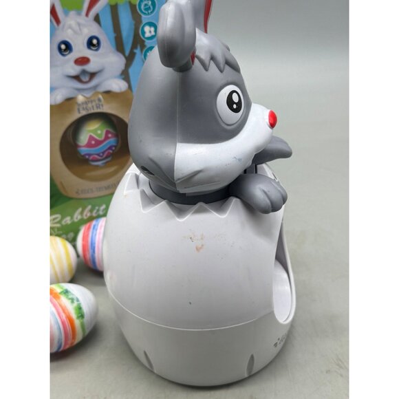 DIY gray Rabbit Egg Spinner With Colorful 4 Eggs Plastic used fun READ - Picture 7 of 9